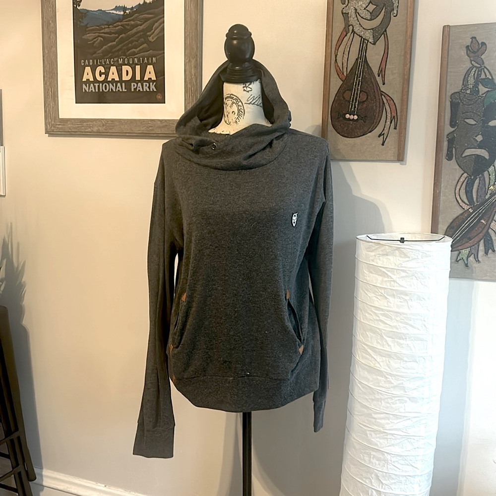 Grey hoodie light sweatshirt.